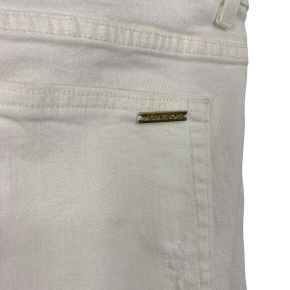 M Michael Kors Dillon Relaxed Ankle Jeans Women size 10 White Destressed Denim - Picture 6 of 14